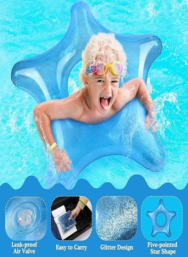 KidsZeeNie® Inflatable Cute Animal Pool Float Tube| Anti-Flip Safety Swim Trainer for Kids 3-6| Durable Water Fun Floater for Boys & Girls|Pool, Beach Swimming Ring for Children(33IN) (Star Glitter) - Image 4